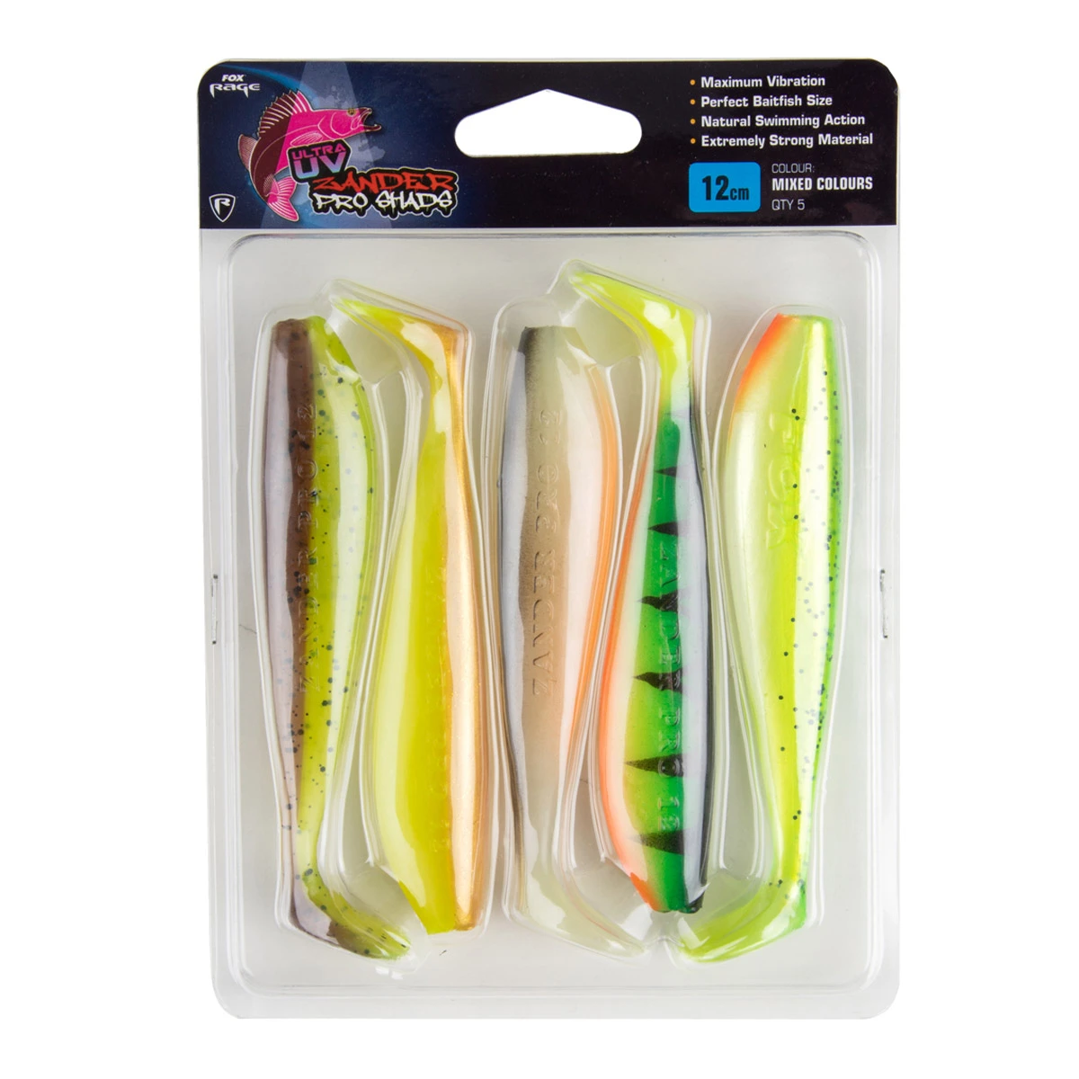 Fox Rage Zander Pro Shad UV Mixed Colour Pack 3 Fox Rage Zander Pro Shad UV Mixed Colour Pack