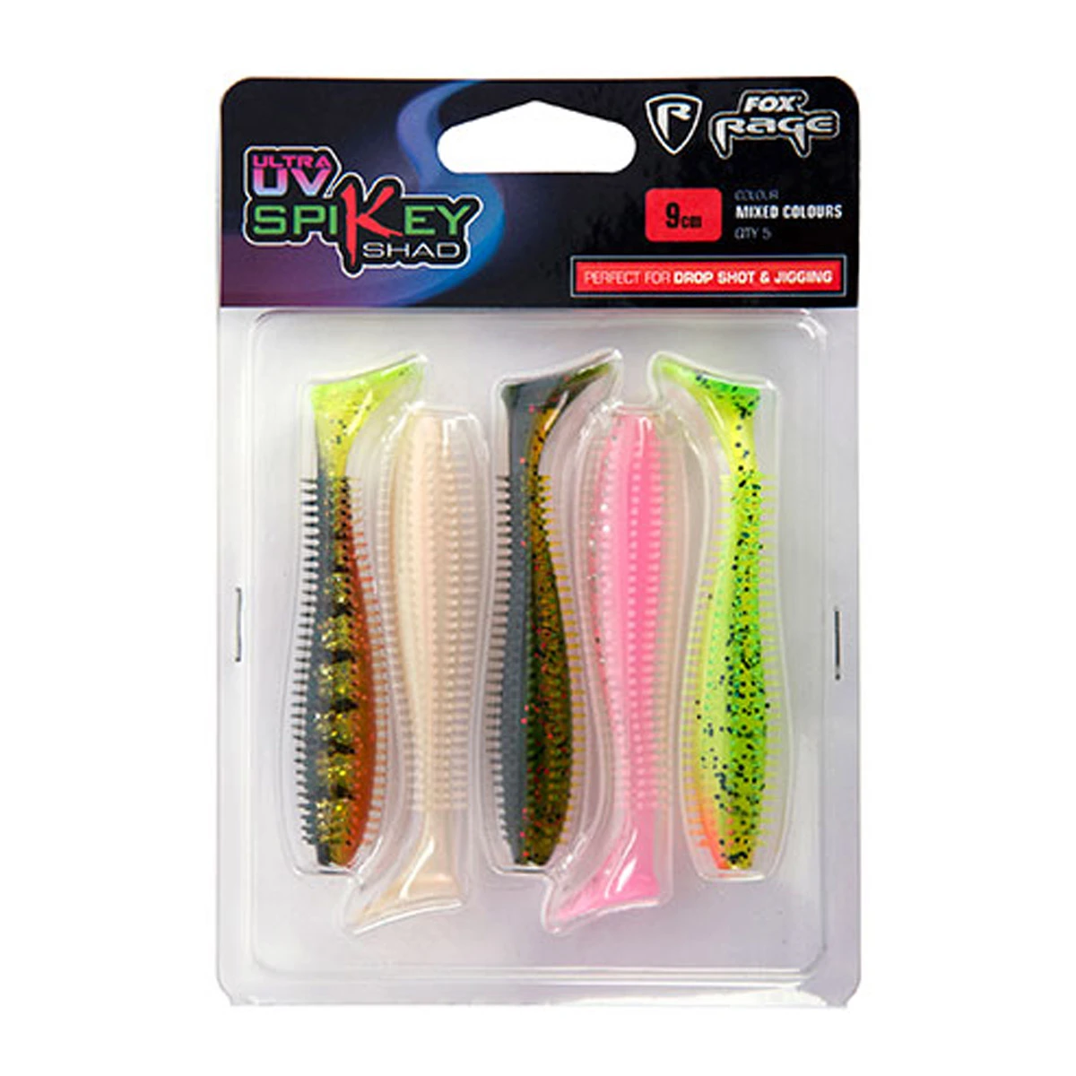 Fox Rage Spikey Shad UV Mixed Colour Pack 9 CM 4 Fox Rage Spikey Shad UV Mixed Colour Pack 9 CM - Image 2