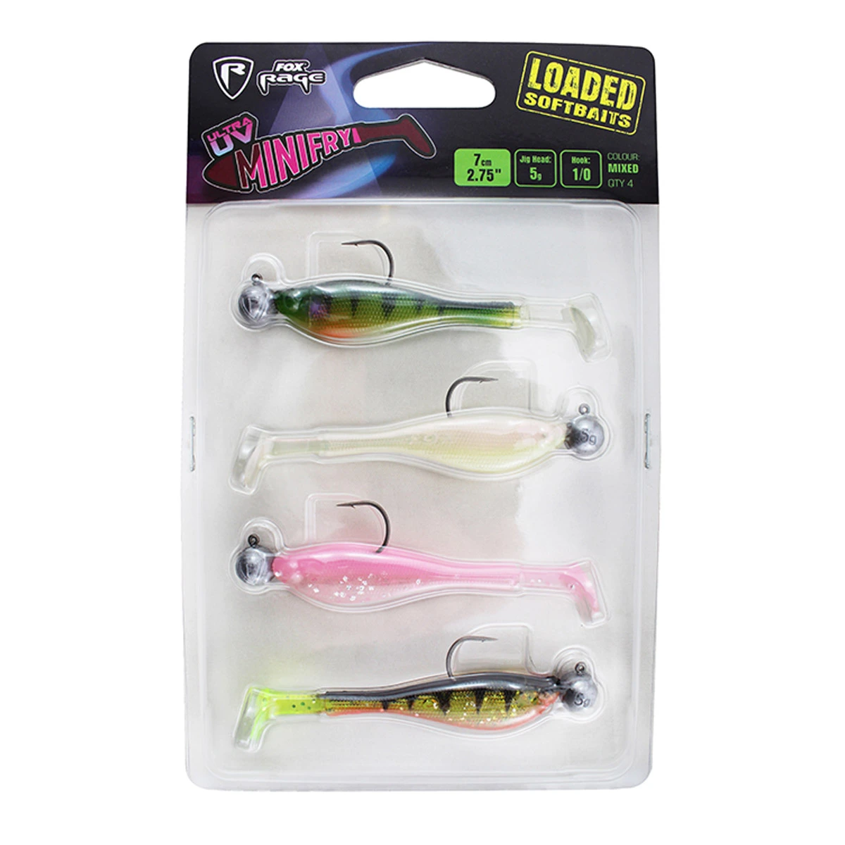 Fox Rage Mini Fry UV Loaded Mixed Colour Pack 3 Fox Rage Mini Fry UV Loaded Mixed Colour Pack