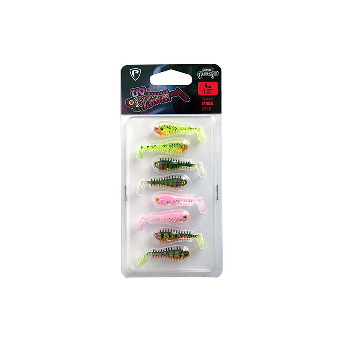 Fox Rage UV Micro Spikey 4cm Mixed Colour Pack 3 Fox Rage UV Micro Spikey 4cm Mixed Colour Pack
